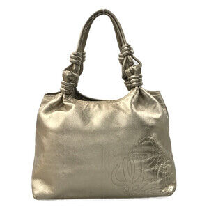 Loewe Anagram handbag slouchy silhouette knotted handles Gold